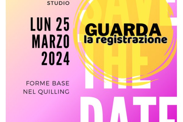 Registrazione SDS - le forme base nel qulling