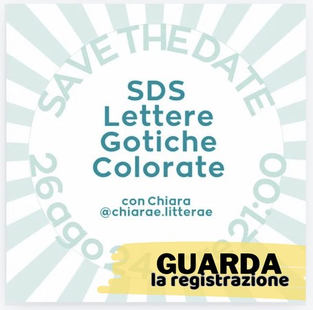 Registrazione SDS - Lettere gotiche colorate