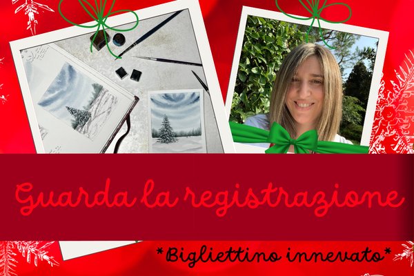 REGISTRAZIONE XCP24 - BIGLIETTINO CON PAESAGGIO INNEVATO - Laboratorio di acquerello