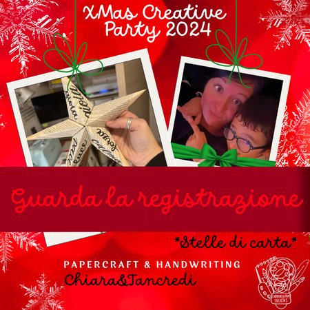 REGISTRAZIONE XCP24 - Merenda creativa: STELLE DI CARTA - Laboratorio di papercraft e handwriting