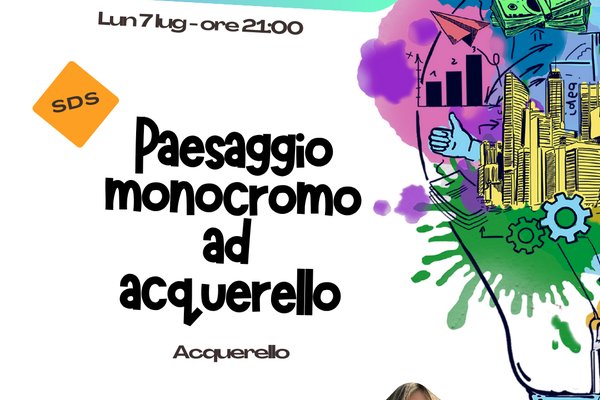 SDS - Paesaggio monocromo ad acquerello