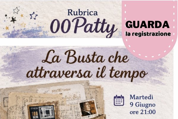 REGISTRAZIONE 00PATTY 2026 - La busta che attraversa il tempo